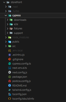 App root directory with Cypress folder