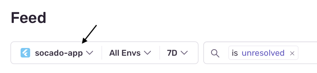 Sentry project selector